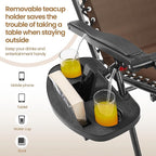Yaheetech 26" Zero Gravity Recliners Outdoor Adjustable Folding Reclining Lounge Chairs w/Pillows, Cup Holder Trays and Carry Strap for Patio Backyard Beach Brown Set of 2