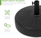 Best Choice Products Fillable Umbrella Base Stand Round Sunburst Plastic Patio Umbrella Base Stand, Pole Holder for Outdoor, Lawn w/ 55lbs Weight Capacity, Adjustment Knob