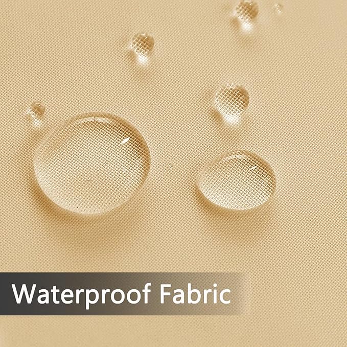 SpaceDresser Waterproof Outdoor Sheer Curtains for Patio - 4 Panels Rod Pocket Indoor Voile Sheer Curtain for Living Room,52W x 84L inch, Beige