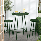 Best Choice Products 3-Piece Patio Dining Set, Bar Height, Outdoor Bistro Set, Outdoor Round Bar Table w/ 2 Bar Stools, Steel - Dark Green