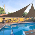 E&K Sunrise 10' x 10' x 10' Sun Shade Sail Triangle Canopy Shade Cover UV Block for Patio Backyard Garden Outdoor (Brown)