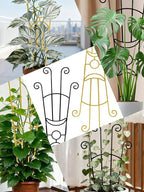 33 Inch Tall Expandable Metal Trellis for Potted Plants, Rustproof Expandable Indoor Outdoor Plant Support Trellis for Climbing Plants, Monstera, Ivy, Hoya with Sturdy Weighted Base (Black)