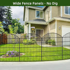 Decorative Metal Garden Fence Outdoor CTW3643, 43.2in H x 14.75 ft L, No Dig - Image 2