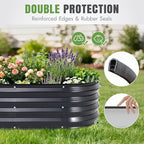 INNO STAGE 3Pcs Galvanized Raised Garden Bed Kit, Outdoor Metal Raised Garden Beds for Vegetables, Rust-Resistant & Easy Assembly, 4x2x1ft Oval Raised beds for Gardening, Flowers, Herbs (CoatedGrey)
