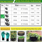 3-Pack 40 Gallon Thickened Plant Grow Bags Large (28x16 in) Heavy Duty Garden Bag Fabric Plant Pots for Potato,Tomato Planter,Herbs Veggies Planting,Flower Pots,Barrel Planter,Leaf Bag,Yard Waste Bags