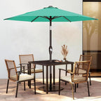 AreShark 7.5FT Patio Umbrella Table Market Umbrella with 6 Sturdy Ribs, Button Tilt/Crank Heavy-Duty Round Outdoor Umbrellas for Garden, Deck, Backyard,and Pool, Aruba Blue
