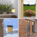 FEED GARDEN 2 Pack 12 Inch Hanging Plant Bracket Wall Hooks Decorative Plant Hangers for Outdoor Hanging Bird Feeders, Wind Chimes, Plant Baskets, White