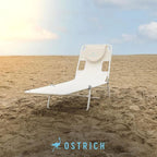 Ostrich 72 by 22 Inch Versatile Chaise Lounge Portable Reclining Lounger, Outdoor Patio, Beach, Lawn, Camping, or Pool Tanning Chair, White