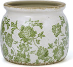 Flower Pot,Vintage Ceramic Pot for Planter with Drainage Holes, 6.29 inch Ice Crack Glazed Indoor Planters Pot for Indoor,Tucan Home Decor,Gardening Gifts,Green (Modern)