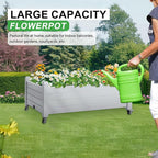 Raised Garden Bed with Wheels, 21 Gallon Self-Watering Outdoor Raised Planter Box with Drainage Plug & Gauge for Vegetables Flowers Herbs, Rustproof Resin for Backyard Patio Porch (Ashen)
