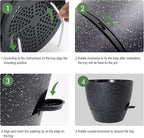 12inch 2Pack Large Self Watering Planters, Plastic Plant Pots with 60oZ Removable Deep Reservoir and Multi Mesh Drainage Holes for Indoor Outdoor Garden Plants and Flowers, Black Speckles