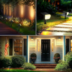 Consciot Solar Spot Lights Outdoor Waterproof, 24 LED Dusk-to-Dawn Solar Spotlight, 2 in 1 Adjustable Wall Lights, Warm White Solar Landscape Spotlights for Garden Yard Wall Walkway, 4 Pack