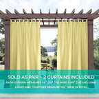 Exclusive Home Cabana Solid Indoor/Outdoor Light Filtering Hook-and-Loop Tab Top Curtain Panel Pair, 54"x144", Sundress