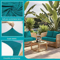 Cushion Covers 14 Pcs Stretch Peacock Blue Microfiber Outdoor Slipcovers