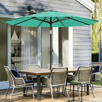 AreShark 9 FT Patio Umbrella for Outdoor, Outdoor Umbrella with Push Button Tilt and Crank, Outdoor Patio Umbrellas with 8 Sturdy Ribs for Market, Garden, Deck, Backyard, Pool (Peacock Blue)