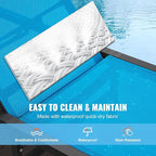 VEVOR Chaise Lounge Chairs Outdoor, Aluminum Patio Lounge Chairs with Adjustable 5-Position, Folding Pool Chair Recliner and Full Flat Tanning Chair for Patio, Beach, Pool, Blue