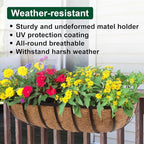 DUNCHATY Railing Planter Window Box - 2 Pack 24" Horse Trough Planter with Coco Fiber Liner - Deck Balcony Rail Planter for Porch Fence Patio Outdoor