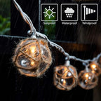 Indoor String Lights with 10 Clear Nautical Fish Float Balls, 9.83 ft