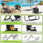 Suteck Zero Gravity Chair Set of 2, Reclining Camping Lounge Chair w/Removable Cushion, Upgraded Lock and Cup Holder, Reclining Patio Chairs Folding Recliner for Indoor and Outdoor