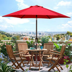 Blissun 7.5 ft Patio Umbrella, Yard Umbrella, Outdoor Market Umbrella with Push Button Tilt Crank (Red)