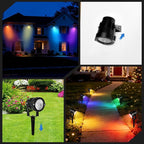 Halloween Christmas Spotlights Outdoor: RGBW Spot lights Plug in 120V Remote Control 16 Color Changing Waterproof LED Landscape Spotlights for Yard Garden Lawn Holiday Décor, 6 Pack (RGB + Warm Light)