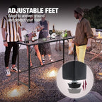 REDCAMP 55 Inch Outdoor Bar Table, Folding Paito Bar Height Hot Tub Table with Waterproof Mesh Top for Balcony, Garden, Poolside, Indoor, Rectangle Black