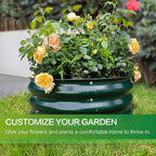 GARDMAX 2 Pack 2x2x1FT Galvanized Round Raised Garden Bed Kit, Metal Planter Boxes Outdoor with Easy Assembly, Large Garden Bed for Vegetables, Fruits, Flower, Herbs Dark Green