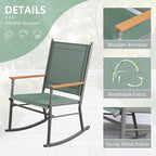 Shintenchi 2 Pcs Outdoor Rocking Chairs Set,Upgraded High Back Patio Rocking Chairs Set,Breathable Textilene Fabric Rocking Chair for Porch,Patio,Garden,Balcony(Green)
