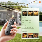 String Lights 33 FT Solar Outdoor, Black, 9 Bulbs with Remote