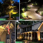 Wowlite 12V Low Voltage Landscape Lighting, Adjustable LED Outdoor Spotlights for House, IP65 Waterproof Matte Black Aluminum Garden Lighting for Trees, Yard, Patio (5W 2700K Warm White Bulb Included)