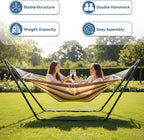 DUMOS Universal Double Hammock Stand Only, Heavy Duty Hammock Stands for 2 Person, Steel Stand for Indoor and Outside Garden Backyard Patio Pool Beach