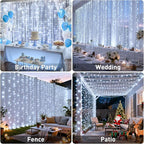 Curtain String Lights 900 LED Cool White Outdoor Waterproof 9.5 x 29.5 ft