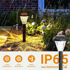 GIGALUMI 10 Pack Solar Lights Outdoor Waterproof, Outdoor Solar Lights for Yard, Solar Garden Lights, Yard Decorations Outdoor for Pathway, Patio, Garden, Driveway, Lawn, and Landscape(Warm White)