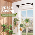 Bamworld Hanging Planters for Indoor Plants Plant Hanger Indoor Hanging Plants Rod 36.2in Window Plant Shelves Metal Rod Pot/Chain/Plant Not Included