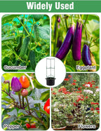 ANPHSIN 3 Sets Tomato Cages with 10 Gallon Grow Bags - 48" Stable Plant Garden Planter, Flowers Vegetable Trellis Pots for Tomato Vertical Climbing Plants Vines