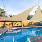 E&K Sunrise 10' x 10' x 10' Sun Shade Sail Triangle Canopy Shade Cover UV Block for Patio Backyard Garden Outdoor (Sand)