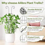 Larger 23.6in Taller Plant Trellis for Climbing Plants Indoor, 4 Pack Metal Garden Trellis for Potted Plants, Rustproof, Larger, Sturdy Climbing Plant Support for Indoor & Outdoor Houseplants