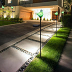 Bshine Solar Garden Decoration Outdoor Green Bird Lights, 2 Pack Hand Blown Glass Bird Waterproof Solar Light Stake Hummingbird Decorate Paths, Pathways, Lawns and Yards Art for Mom