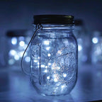 String Lights for Mason Jars, 30 LED Solar Copper Wire, Cold White