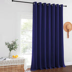 NICETOWN Blackout Curtains for Sliding Glass Door Room Divider Noise Reduce Curtain Panel Portable Window Screen Sliding Partition, W100 x L102 inches, 1 Panel, Navy Blue