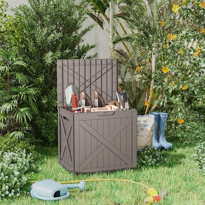 30 Gallon Waterproof Resin Deck Box, UV Resistant Outdoor Storage - Image 4