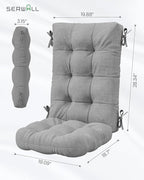 SERWALL HDPE Outdoor Rocking Cushion Set of 2, Memory Foam Cushion Dark Gray