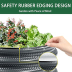2 Pcs 2x2X1 ft Metal Galvanized Round Raised Garden Bed Kit Outdoor, Cream White Planter Garden Bed, Raised Box for Vegetables, Fruits, Flowers & Herbs