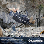 KingCamp Hammock Chair with Footrest – Heavy Duty Swinging Rocking Camping Chairs for Adults up to 400lbs, Folding Portable Oversized Rocker with Cup Holder & Pillow for Outdoor Beach Lawn RV Sports