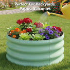 3 Pcs 2x2x1ft Round Galvanized Raised Garden Bed Planter Boxes Outdoor with Easy Assembly, Metal Raised Beds for Vegetables, Fruits, Flowers (Galvanized, Black, Green)