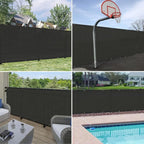 Windscreen4less Privacy Fence Screen Heavy Duty Windscreen Fencing Mesh Fabric Shade Net Cover with Brass Grommtes for Outdoor Wall Garden Yard Pool Deck, 6'x139' Black