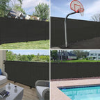 Windscreen4less Privacy Fence Screen Heavy Duty Windscreen Fencing Mesh Fabric Shade Net Cover with Brass Grommtes for Outdoor Wall Garden Yard Pool Deck, 6'x137' Black