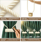 Hion Magnetic Curtain Tiebacks Beige 6 Pack, Curtain Tiebacks Buckles Holdbacks Holders Hooks Clip for Home Bedroom Office Decorative Thick or Thin Curtain