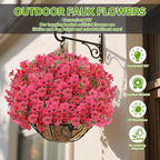 Artificial Flowers for Outdoor,Silk Flowers No Fade Fake Plastic Flowers UV Resistant Faux Plants for Outdoors Outside Front Porch Hanging Planter Window Box Garden Home Decoration,13 Pack(Rose)