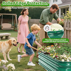 Galvanized Raised Garden Bed for Gardening, 3x3x1ft Metal Square Planter Boxes Outdoor for Vegetable,Flower,Herb,Modular Above Ground Growing Container,Green